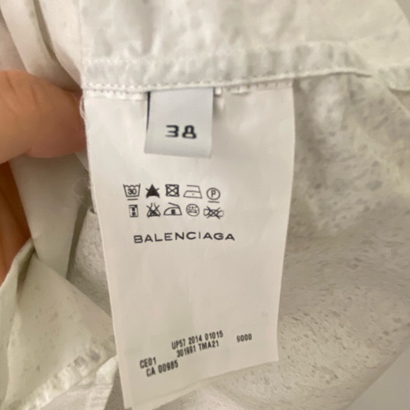 Balenciaga White Paint Splatter Shirt - 38 - Picture 3 of 3